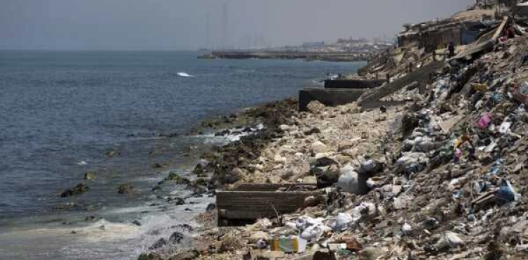 Seawater pollution in Gaza due to damage to sewage networks