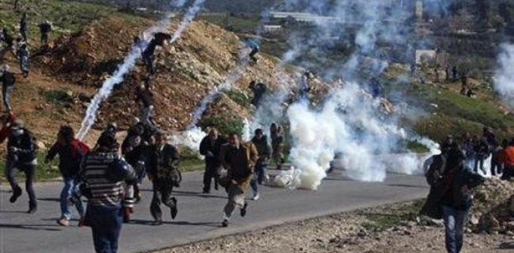 A young man was injured by the occupation bullets and dozens suffocated in the weekly Kafr Qaddoum march