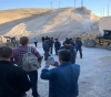 The occupation mechanisms are sweeping the perimeter of the AL Khan Ahmar in preparation for its demolition.