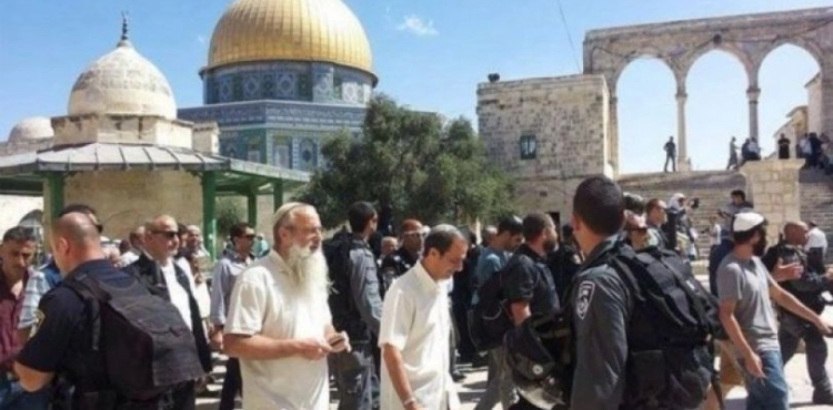 Settlers accompanied by rabbis break into the courtyards of al-Aqsa