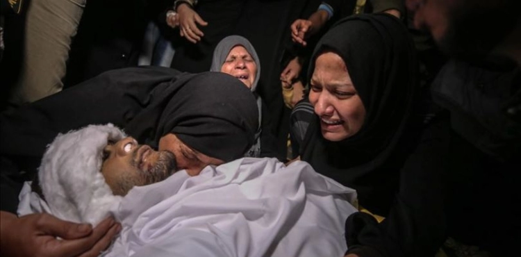 Funeral of a Palestinian killed by an Israeli raid in Gaza