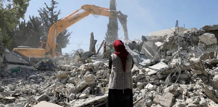 The occupation demolishes a wedding hall in the city of Al-Tira, in the occupied city