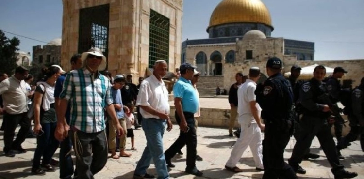 Dozens of settlers storm Al-Aqsa