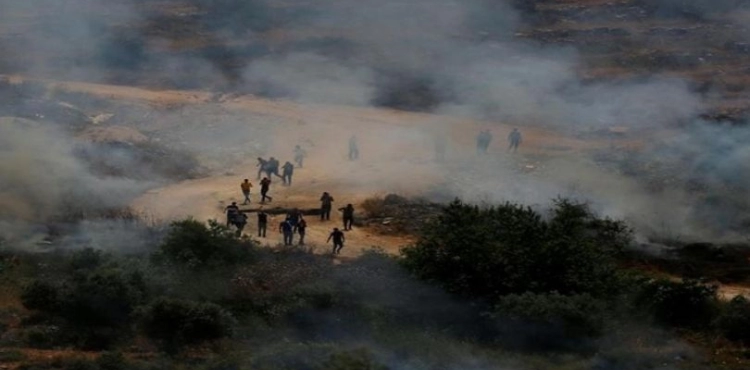 Shot injury during confrontations with the occupation on Jabal Sobeih