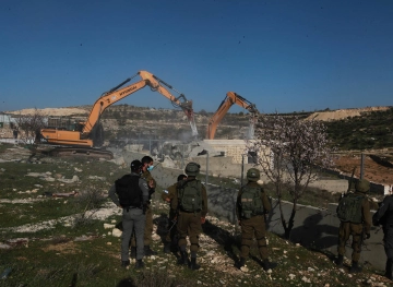 The occupation demolishes a house, a well, and agricultural facilities, south of Hebron