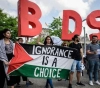 BDS activists demonstrate in London protesting Israel&acute;s hosting of European song