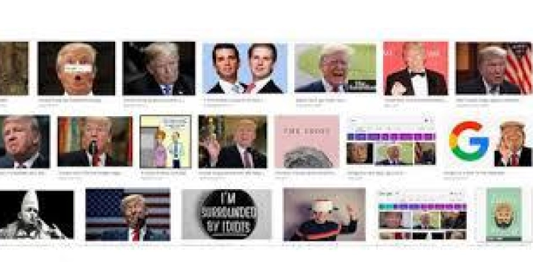Why search results for the word &quot;idiot&quot; in Google Trump Images?