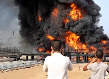 A fire broke out at the Aden oil refinery in southern Yemen