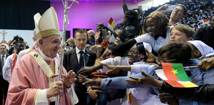 The pope presided over a mass at the end of his visit to Morocco
