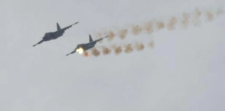 Russian aircraft bombard the countryside of Idlib and Hama in Syria