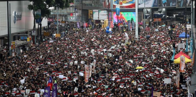 A huge march in Hong Kong