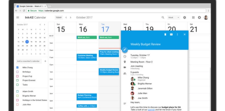The return of &acute;Google Calendar&acute; to action