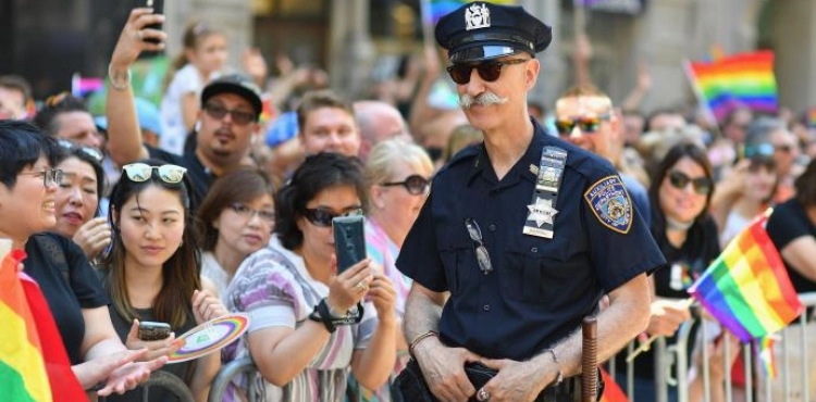 The Gay Pride parade in New York is seeing a crowd