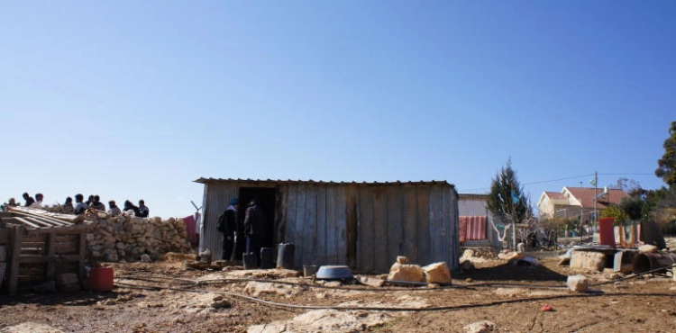 The occupation demolishes an agricultural room in Tarqumiya