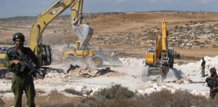 Settlers bulldoze land from Kafr Laqaf village