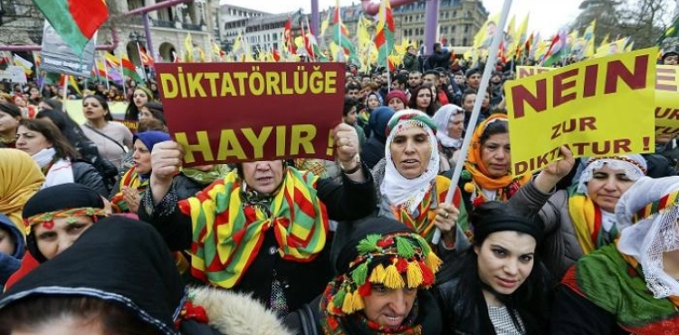 A demonstration in Berlin against the Turkish attack in Syria