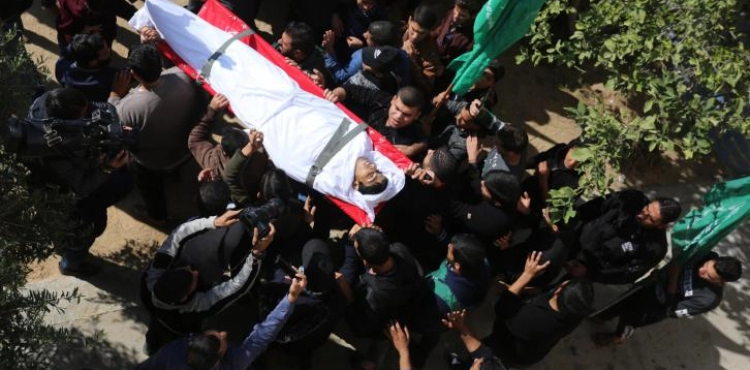 Mass funeral for the martyr al-Astal in the southern Gaza Strip