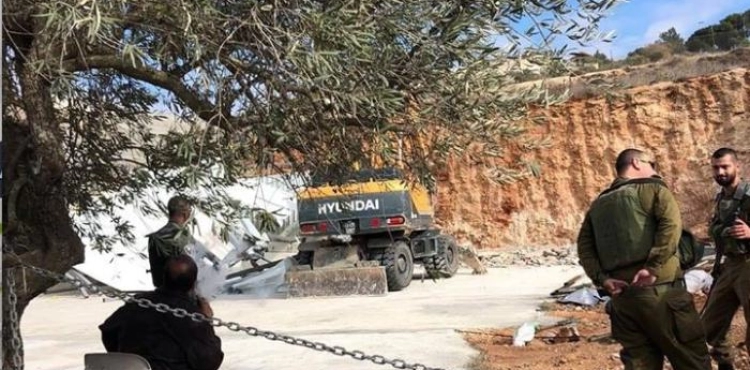 Israeli forces demolish a facility in Walaja