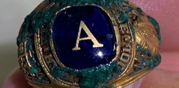 Half a century later .. a lost ring was found on the beach