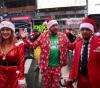 Santa Claus celebrates the annual gathering in New York