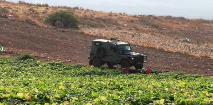 The occupying forces force farmers to leave their land east of Bethlehem