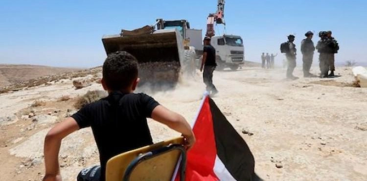The occupation notifies a citizen of demolishing structures and uprooting trees in the northern Jordan Valley
