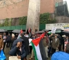 New York: A massive demonstration in support of the Palestinian cause coincides with the president&acute;s speech