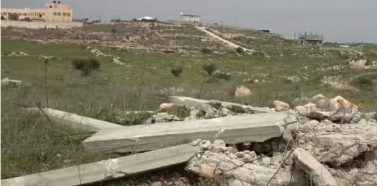 The occupation demolishes a house under construction in Jabara, south of Tulkarm