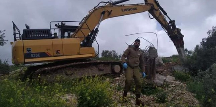 The occupation demolishes three houses under construction west of Jenin