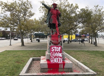 Remove a statue of Christopher Columbus in San Francisco