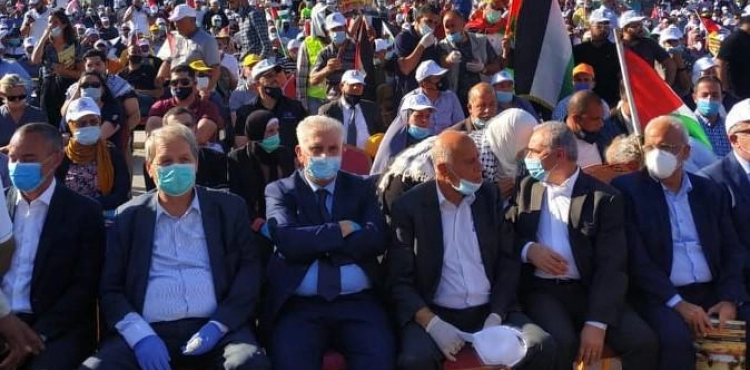Mass fans participate in the National Festival in Jericho, rejecting the annexation scheme