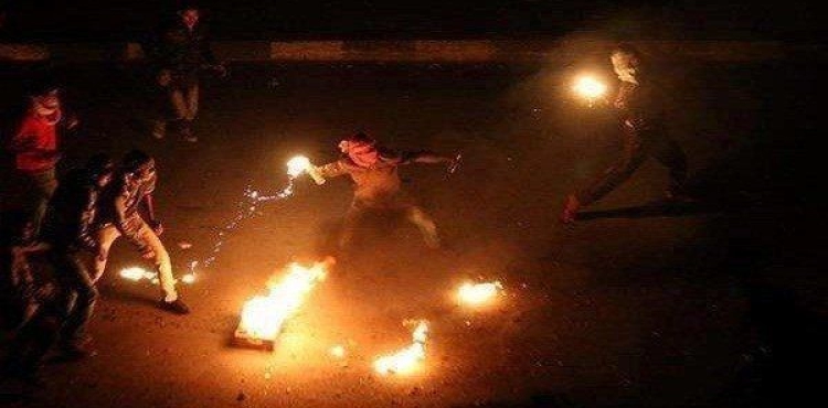 Clashes during the storming of the shrine of Joseph in Nablus