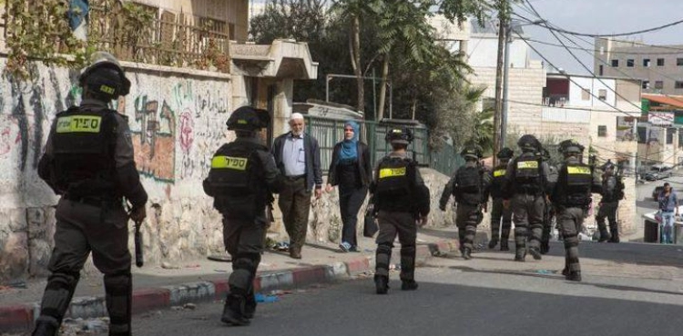 A protest stand in Issawiya against Israeli practices