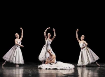 Students of the Paris Opera Ballet School maintain balance despite the greenery