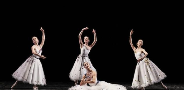 Students of the Paris Opera Ballet School maintain balance despite the greenery