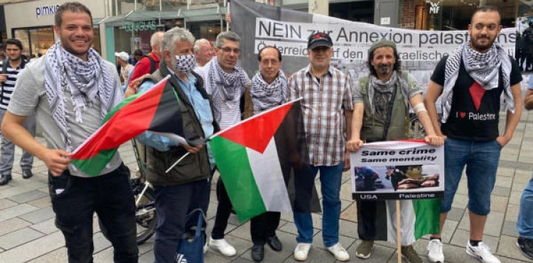 Demonstration in Austria, rejecting the annexation plan, and protesting the pro-Israeli government policy