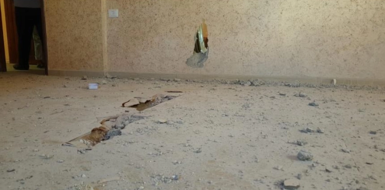 An Israeli missile hits a house in the southern Gaza Strip without exploding