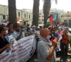 A protest stand in Nablus after the death of the prisoner Al-Khatib due to medical negligence