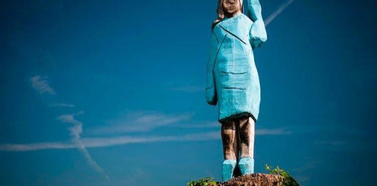 Slovenia puts up a new statue of Melania Trump after the original is destroyed