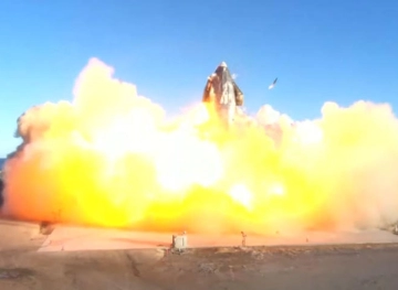 A SpaceX missile explodes during landing after a test flight