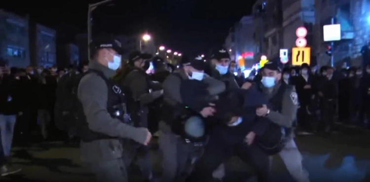 22 settlers arrested during a demonstration in Jerusalem
