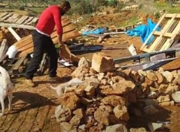 The occupation forces demolished a farmhouse in Al-Khader and confiscated its contents