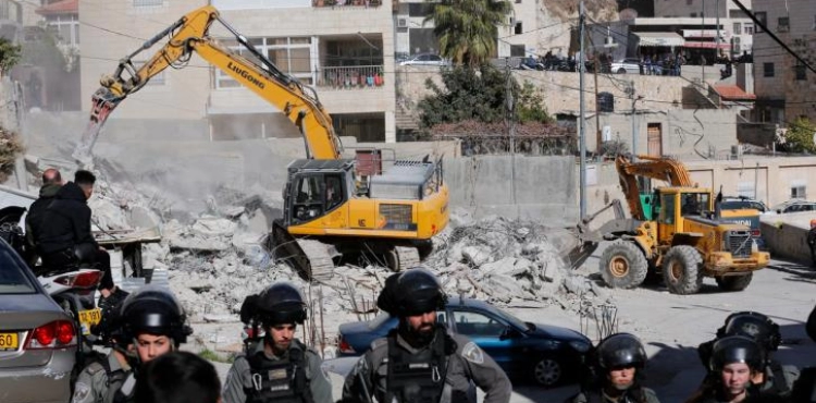 The occupation demolishes 24 Palestinian buildings in January