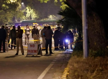 An explosion in front of the Israeli embassy in New Delhi