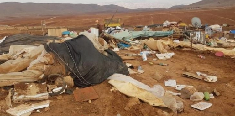 The occupation launches a demolition campaign for agricultural facilities in Khirbet Homsa in the northern Jordan Valley