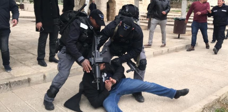 Occupation arrests 3 young men and girls and breaks into al-Aqsa