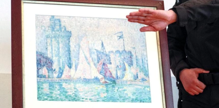 A painting returned to a French museum after it was stolen and smuggled into Ukraine