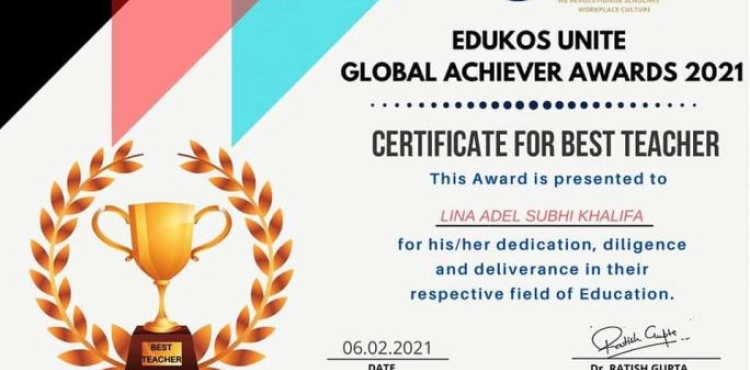 A teacher from Gaza wins the title of &quot;Global Achievement of the Year 2021&quot;