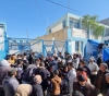 Protesters close the UNRWA aid distribution centers in Gaza
