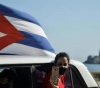 Demonstration in Cuba by cars and bicycles against the US blockade